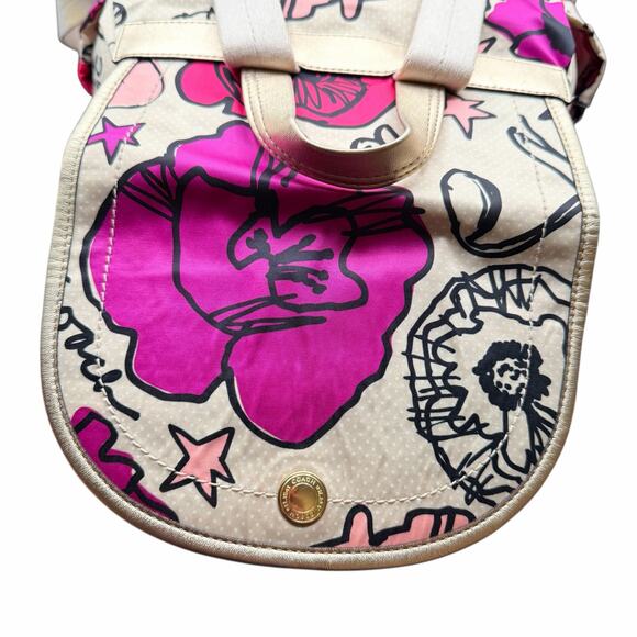 Coach Kyra Poppy Floral Backpack beige with Pink Gold White Purple F19284 fabric - Picture 9 of 12